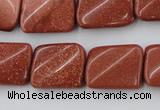 CTW370 15.5 inches 15*20mm twisted rectangle goldstone beads