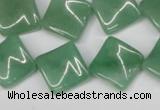 CTW39 15.5 inches 15*15mm twisted diamond green aventurine beads