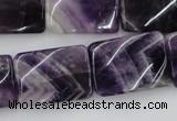 CTW392 15.5 inches 18*25mm twisted rectangle dogtooth amethyst beads