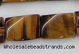 CTW394 15.5 inches 18*25mm twisted rectangle yellow tiger eye beads