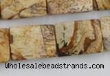 CTW396 15.5 inches 18*25mm twisted rectangle picture jasper beads