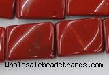 CTW399 15.5 inches 18*25mm twisted rectangle red jasper beads