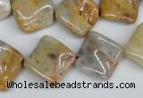 CTW44 15.5 inches 15*15mm twisted diamond crazy lace agate beads