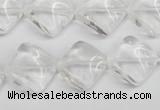 CTW49 15.5 inches 15*15mm twisted diamond white crystal beads