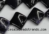 CTW50 15.5 inches 15*15mm twisted diamond blue goldstone beads