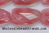 CTW501 15.5 inches 20*30mm faceted & twisted synthetic quartz beads