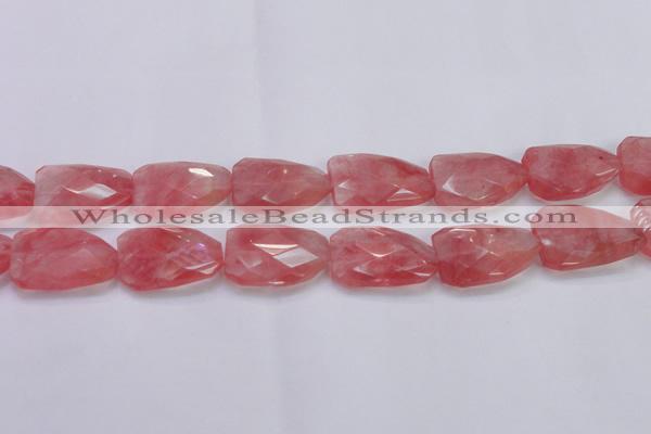 CTW501 15.5 inches 20*30mm faceted & twisted synthetic quartz beads