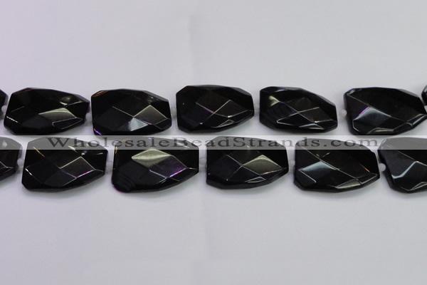 CTW513 15.5 inches 30*40mm faceted & twisted synthetic quartz beads