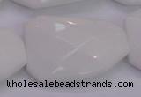 CTW515 15.5 inches 30*40mm faceted & twisted white porcelain beads