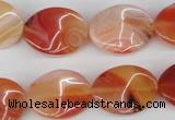 CTW73 15.5 inches 15*20mm twisted oval agate gemstone beads