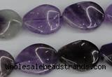 CTW83 15.5 inches 15*20mm twisted oval amethyst gemstone beads