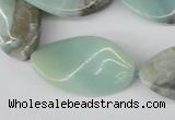 CTW91 15.5 inches 18*30mm twisted oval amazonite gemstone beads