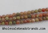 CUG100 15.5 inches 4mm round Chinese unakite beads wholesale