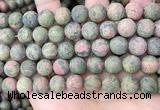 CUG193 15.5 inches 10mm round matte unakite beads wholesale