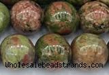 CUG200 15 inches 8mm round unakite beads, 2mm hole