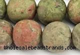 CUG208 15 inches 10mm round matte unakite beads