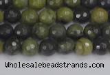 CUJ100 15.5 inches 4mm faceted round African green autumn jasper beads