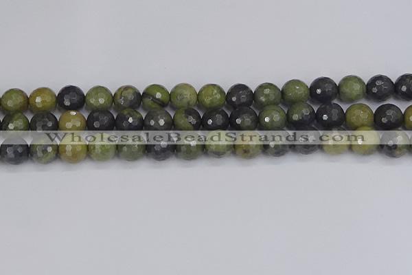 CUJ103 15.5 inches 10mm faceted round African green autumn jasper beads