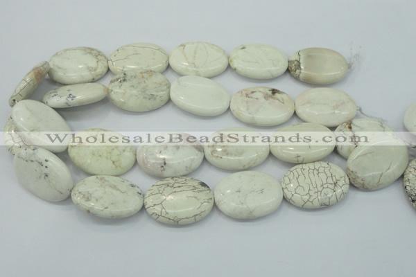 CWB02 15.5 inches 25*35mm oval natural white howlite gemstone beads