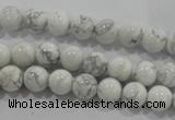 CWB201 15.5 inches 6mm round natural white howlite beads wholesale