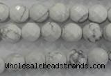 CWB213 15.5 inches 10mm faceted round natural white howlite beads