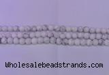 CWB220 15.5 inches 4mm round matte white howlite beads