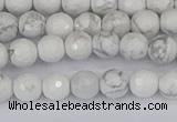 CWB231 15.5 inches 6mm faceted round white howlite beads