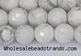 CWB232 15.5 inches 8mm faceted round white howlite beads