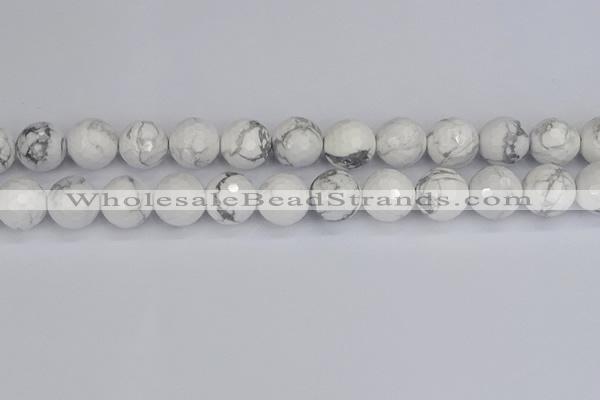 CWB234 15.5 inches 12mm faceted round white howlite beads