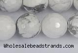 CWB235 15.5 inches 14mm faceted round white howlite beads