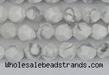 CWB238 15.5 inches 6mm faceted nuggets white howlite beads