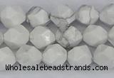 CWB239 15.5 inches 8mm faceted nuggets white howlite beads