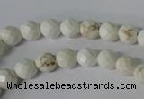 CWB300 15.5 inches 4mm faceted round howlite turquoise beads