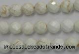 CWB302 15.5 inches 8mm faceted round howlite turquoise beads