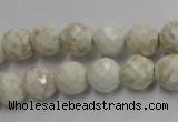 CWB303 15.5 inches 10mm faceted round howlite turquoise beads