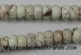 CWB322 15.5 inches 6*10mm rondelle howlite turquoise beads wholesale