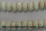 CWB327 15.5 inches 6*10mm faceted rondelle howlite turquoise beads