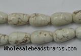 CWB331 15.5 inches 8*14mm teardrop howlite turquoise beads