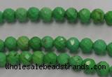 CWB390 15.5 inches 4mm faceted round howlite turquoise beads