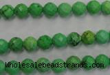 CWB391 15.5 inches 6mm faceted round howlite turquoise beads