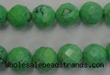 CWB393 15.5 inches 10mm faceted round howlite turquoise beads