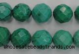 CWB404 15.5 inches 12mm faceted round howlite turquoise beads