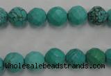 CWB412 15.5 inches 8mm faceted round howlite turquoise beads