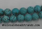 CWB422 15.5 inches 8mm faceted round howlite turquoise beads