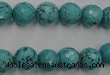 CWB423 15.5 inches 10mm faceted round howlite turquoise beads