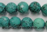 CWB426 15.5 inches 14mm faceted round howlite turquoise beads