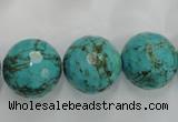 CWB427 15.5 inches 16mm faceted round howlite turquoise beads