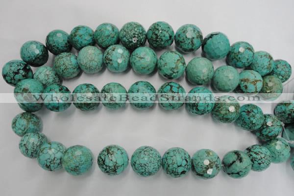 CWB428 15.5 inches 18mm faceted round howlite turquoise beads