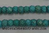 CWB444 15.5 inches 6*8mm faceted rondelle howlite turquoise beads