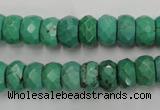 CWB445 15.5 inches 6*10mm faceted rondelle howlite turquoise beads